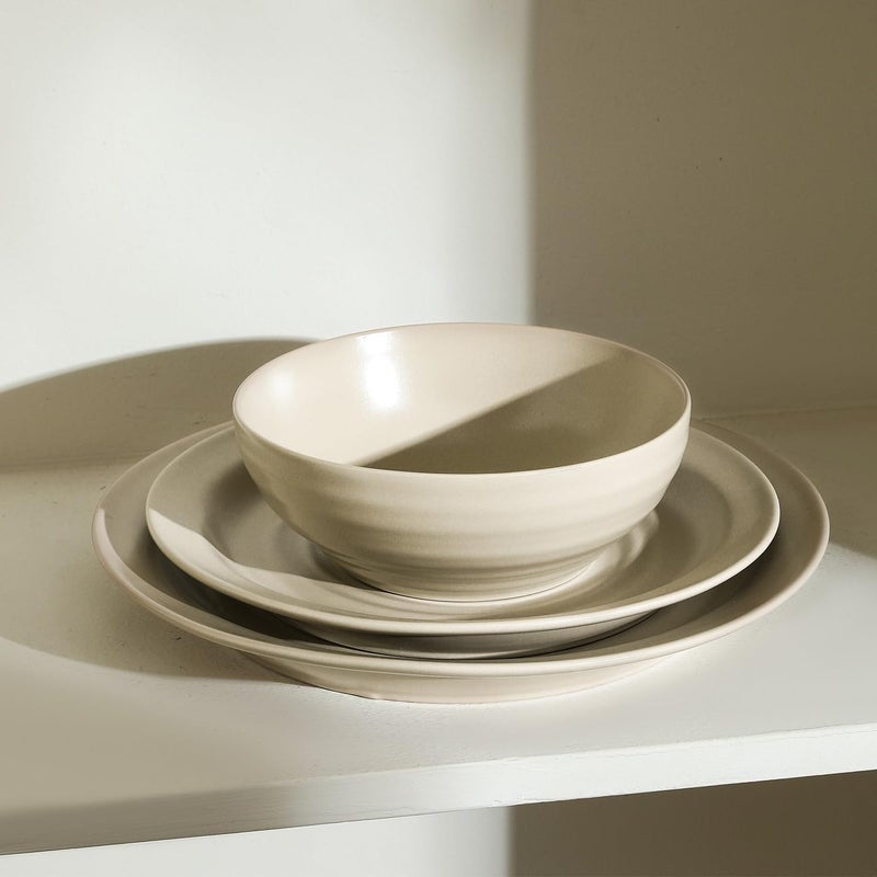 Stone Lain Orbit 12Piece Dinnerware Set Stoneware Beige - Image 3