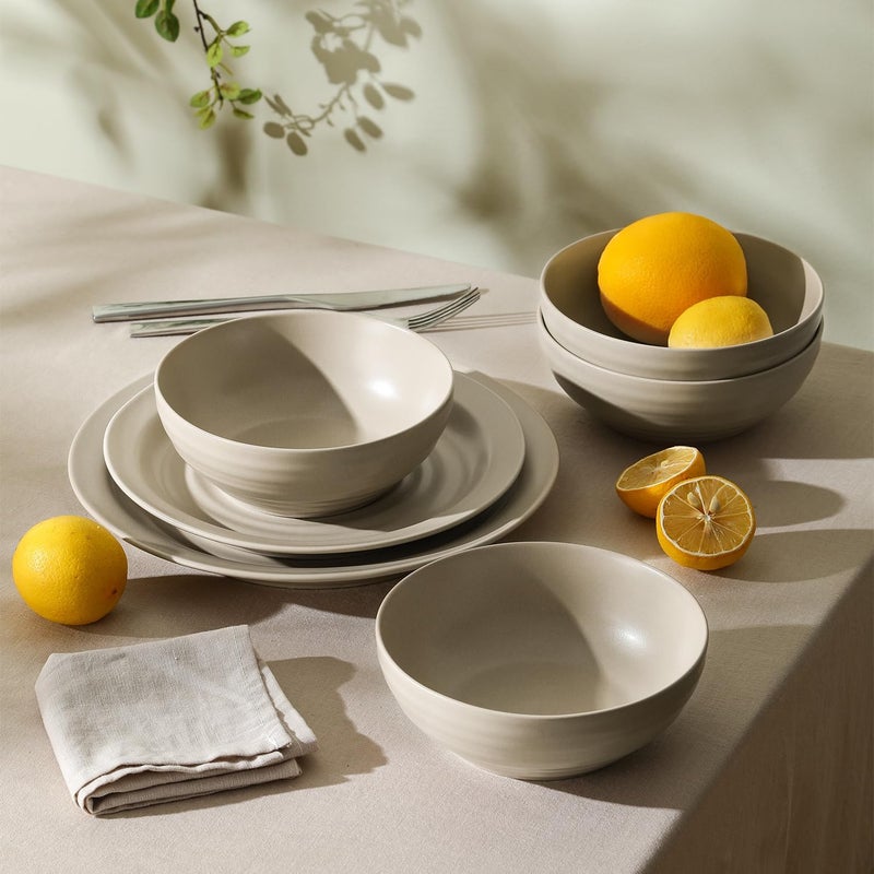 Stone Lain Orbit 12Piece Dinnerware Set Stoneware Beige - Image 4