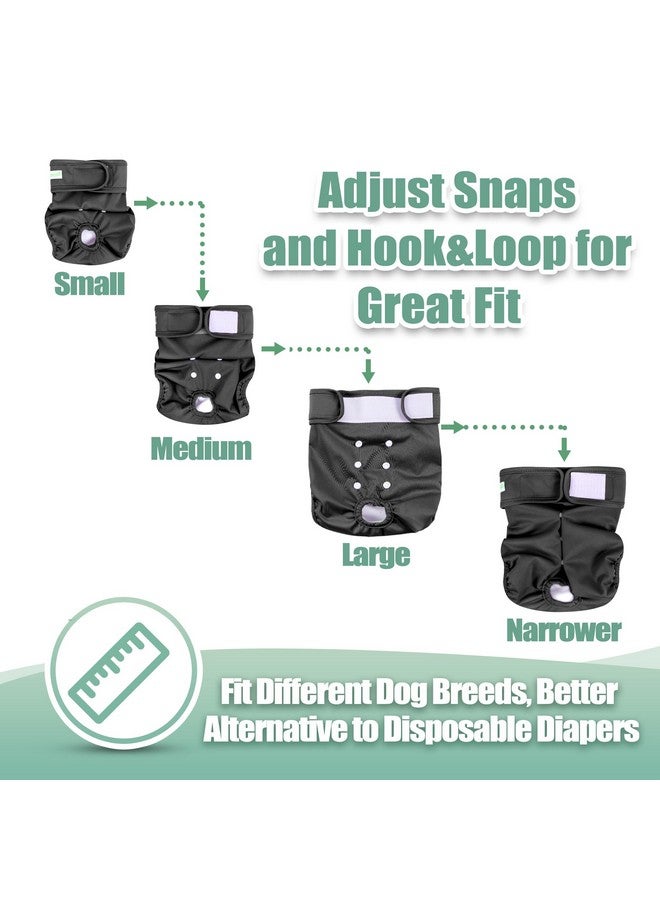 ويجريكو حفاضات الكلاب النسائية القابلة للغسل من ويجريكو، حفاضات ماصة للغاية وقابلة لإعادة الاستخدام للكلاب في فترة الشبق، حفاضات فترة الحيض للكلاب، عبوة من 3 قطع (أسود، مقاس كبير جدًا) - Image 4