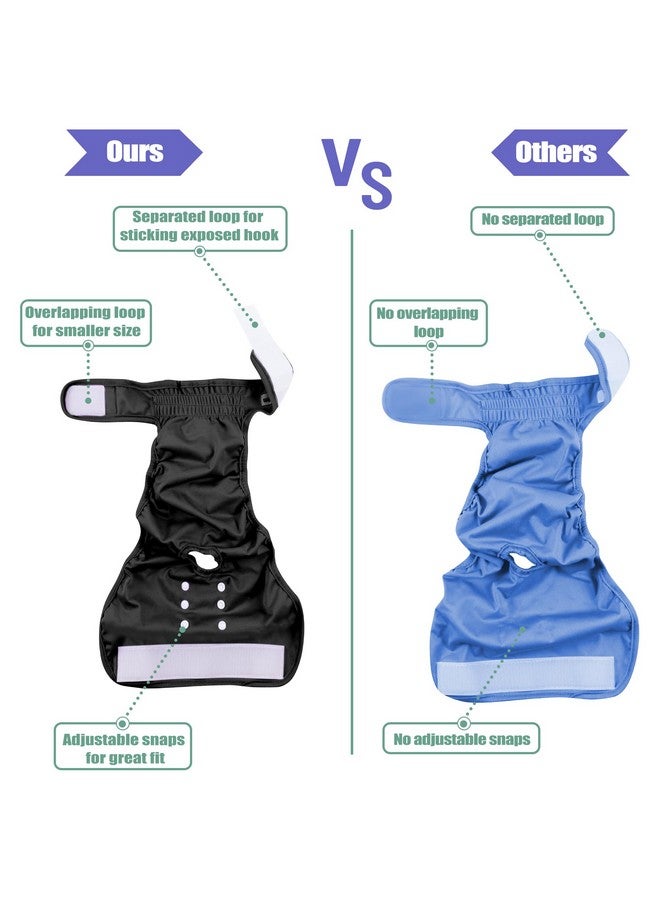 ويجريكو حفاضات الكلاب النسائية القابلة للغسل من ويجريكو، حفاضات ماصة للغاية وقابلة لإعادة الاستخدام للكلاب في فترة الشبق، حفاضات فترة الحيض للكلاب، عبوة من 3 قطع (أسود، مقاس كبير جدًا) - Image 3