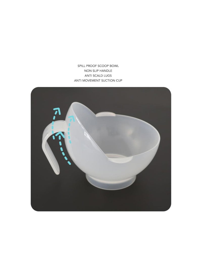 silvercnc - Spill Proof Scoop Bowl with Suction Base, Self Feeding Adaptive Bowl Adaptive Eating Utensils for Adults Elderly Disabled - Image 1