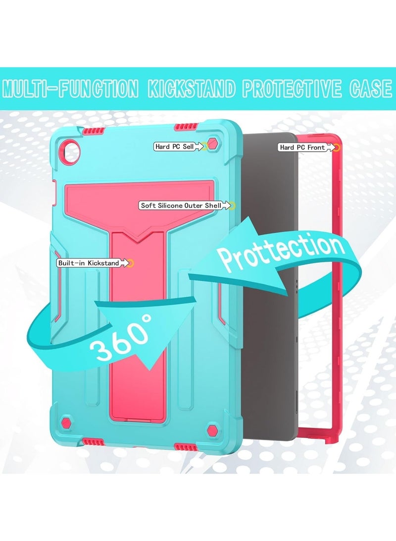 Case for Samsung Galaxy Tab A9+ A9 Plus 11.0 inch SM-X210/ X215/X216, 3-Layers Combo Heavy Duty Rugged Shockproof Tablet Cover with Kickstand - Image 2