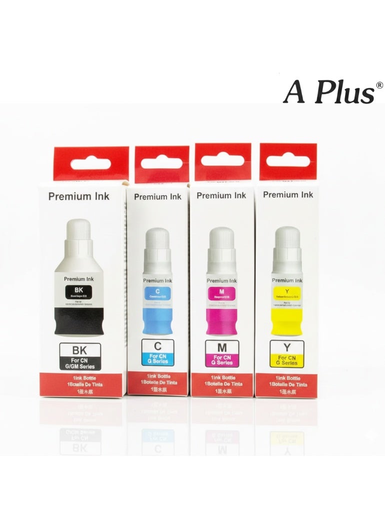 A Plus 4-Pack GI-490 Premium Ink Refill Set for Canon PIXMA G-Series – 135ml Pigment Black & 70ml Dye C/M/Y – High-Yield, Eco-Friendly - Image 2
