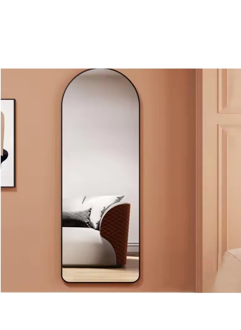 Y&D Full Length Mirror 23.6" x 65"/17.7" x 61" Arched Aluminum alloy Large Standing Dressing Mirror Hanging Leaning Against Wall Mounted Mirror with Stand for Bedroom Locker Room Living Room (Black)  - Image 3