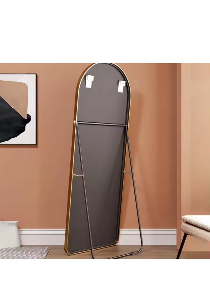 Y&D - Full Length Mirror 23.6" x 65"/17.7" x 61" Arched Aluminum alloy Large Standing Dressing Mirror Hanging Leaning Against Wall Mounted Mirror with Stand for Bedroom Locker Room Living Room (Black) - Image 1