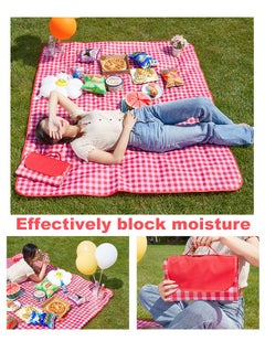 Ssovi Outdoor Picnic Mat, Moisture-Proof And Thickened Moisture-proof Mat, Beach Camping Mat, Outdoor Cushion,Foldable Waterproof Outdoor Picnic Mat 200 x 200cm（red）  - Image 5