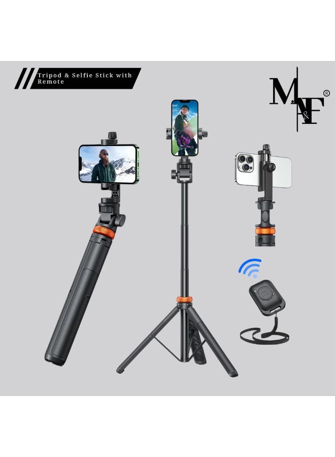 62" Phone Tripod, Tripod for iPhone & Selfie Stick with Remote, Extendable Cell Phone Stand & Ultimate Phone Holder, Solidest Phone Stand Compatible with iPhone/Android