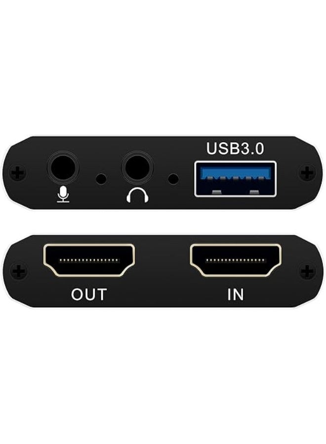 4K HDMI Video Capture Card with Audio Input, USB 3.0 Recording Device, 1080P Capture, HDMI Loop-Out for Live Streaming, Gaming, Video Recording and Content Creation - Image 1