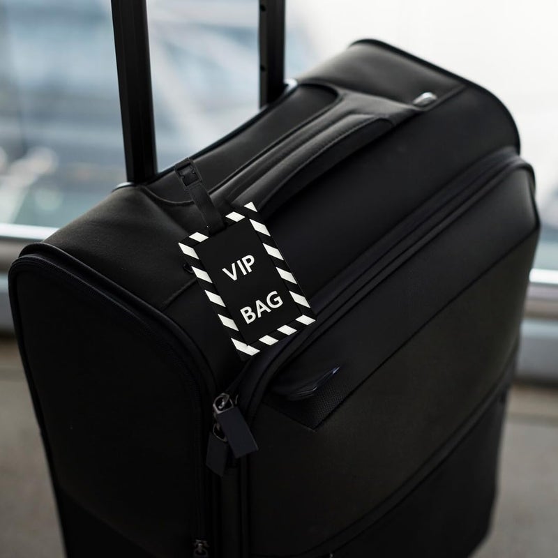 Eitheo بطاقات أمتعة للأطفال بطاقات أمتعة مع اسم وعنوان | بطاقات أمتعة سيليكون للحقائب، بطاقات لتحديد هوية حقائب السفر/حقائب المدرسة ملونة متعددة (بطاقات VIP) - Image 2