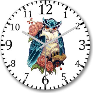 Print Shop Owl White Animal Owl Colour Drawing Drawing Wall Clock Curved - pzsku/Z99BFCD20FDA2A704AE2AZ/45/_/1728046659/f3161cfc-3302-4efa-9c4b-d2dae3dadc43