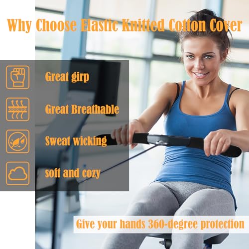 JFGLORIX Universal Rower Handle Cover for Rowing Machines Compatible with Concept 2, Hydrow, Nordictrac, Sunny, Fits for Most Rowing Machine，Row Without Pain， Socks Over Handle Protect Hands and Absorbs Sweat - Image 3