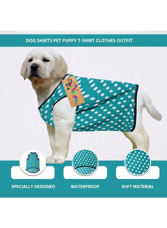 ويستيرن إرا تي شيرت كلاب من القطن الناعم | ملابس كلاب مريحة وجيدة التهوية | سترة بدون أكمام للجراء | (أزرق سماوي بولكا) (كبير جدًا) (28 بوصة) - Image 3