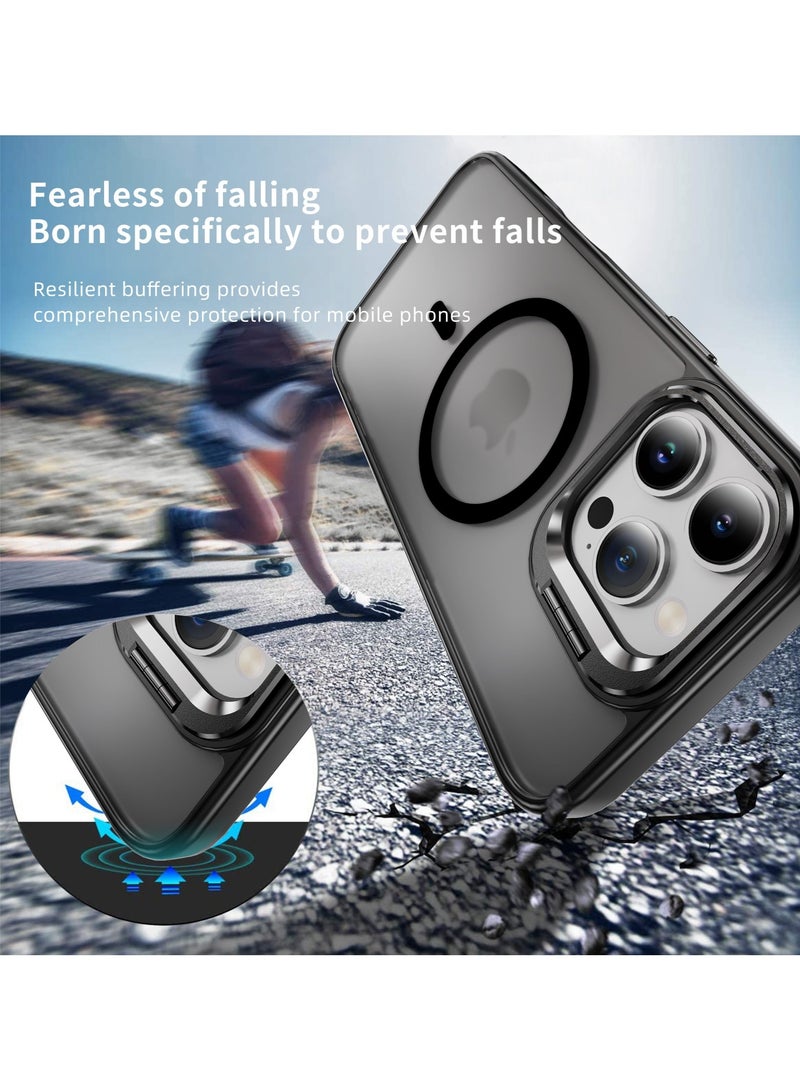 فريق ديلوكس آيفون 16 برو ماكس حالة واقية، متوافقة مع MagSafe مدمجة في وقف آيفون حالة واقية مقاومة للخدش الظهر حالة كلاسيكية سلسلة شفافة - Image 3