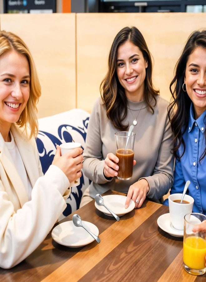 ملاعق شوربة من الفولاذ المقاوم للصدأ، 4 ملاعق حبوب، ملعقة شوربة دائرية شديدة التحمل للمطاعم والمنازل وخدمات الطعام، آمنة للغسل في غسالة الأطباق (فضية) - Image 4