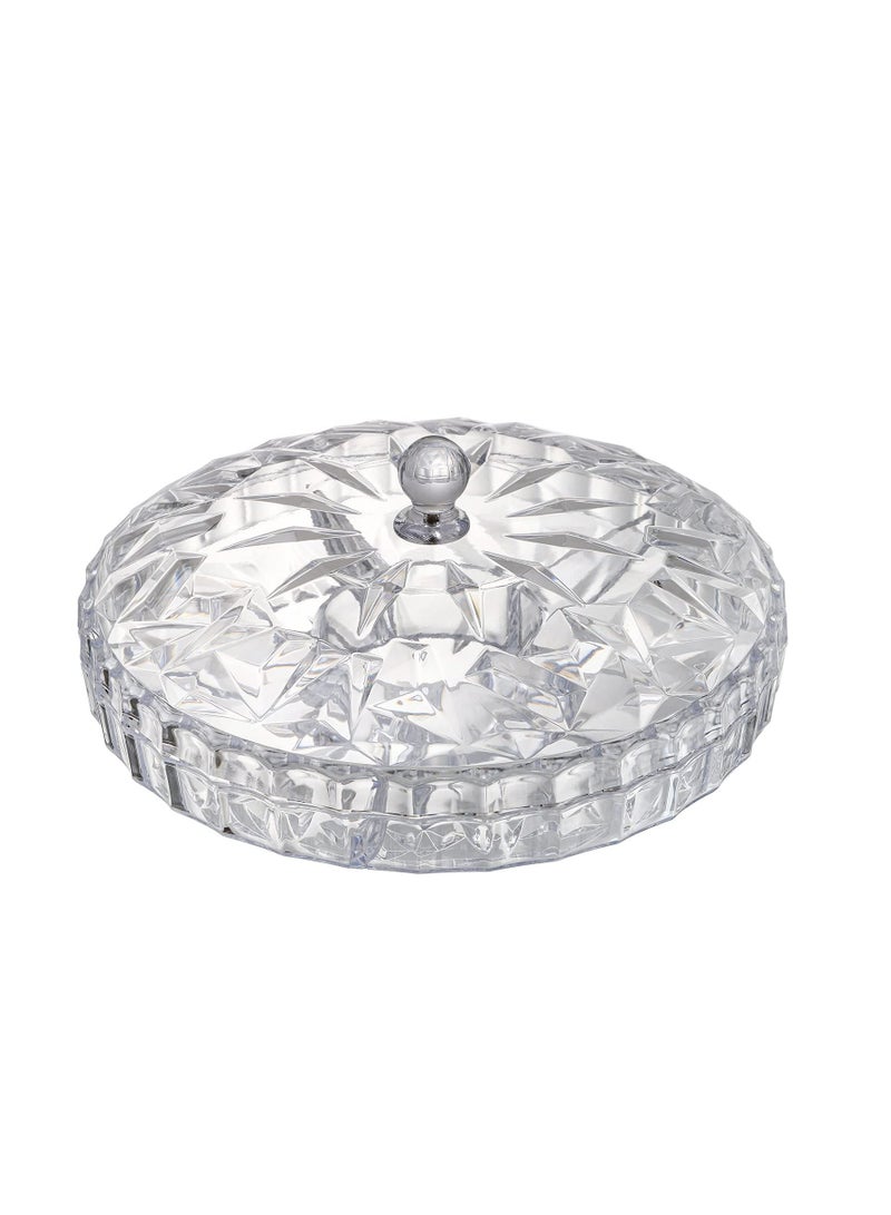 Arabest صينية الوجبات الخفيفة، صينية المقبلات مقاس 12 بوصة، 6 أقسام دائرية بلاستيكية لتخزين الطعام مع غطاء للفواكه المجففة والمكسرات والحلوى والبسكويت الحلو والفواكه - Image 3