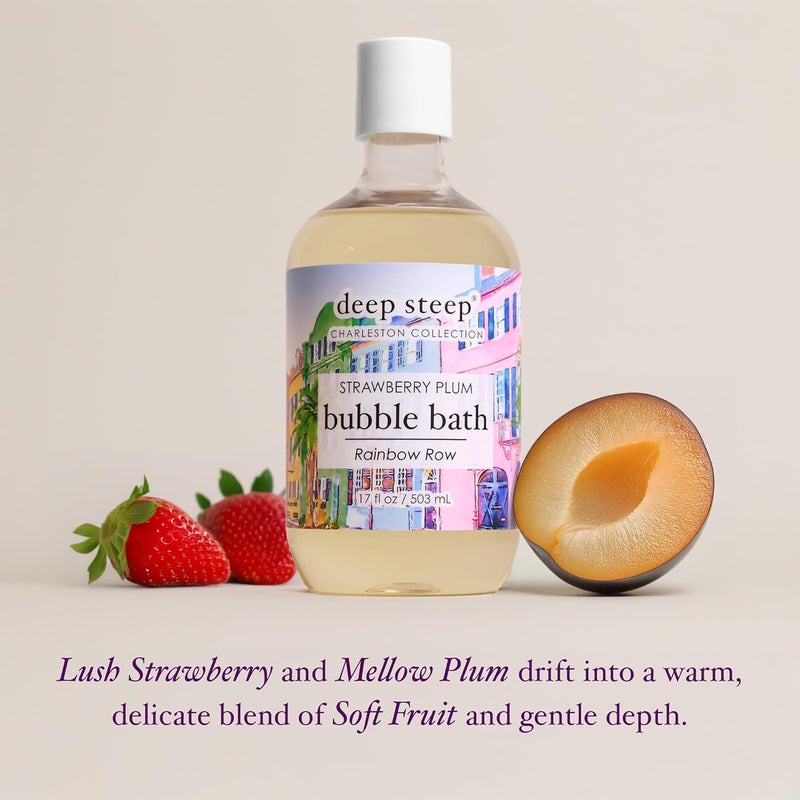 Deep Steep Bubble Bath, Strawberry Plum 17 oz (Pack of 2) – Hypoallergenic, Clinically Tested Soothing Soak with Shea Butter & Argan Oil – Sulfate-Free - Image 3