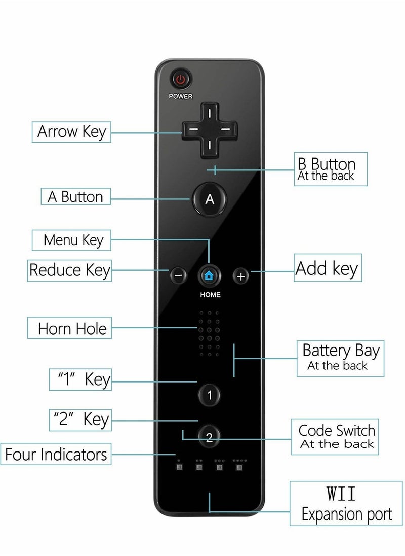 Generic - Controllers for Wii and Wii U, NC Remote Controller with and Nunchaku Controller Replacement, Including Wii Remote Controller and Wii Nunchucks, with Silicone Case and Wrist Strap - Image 1