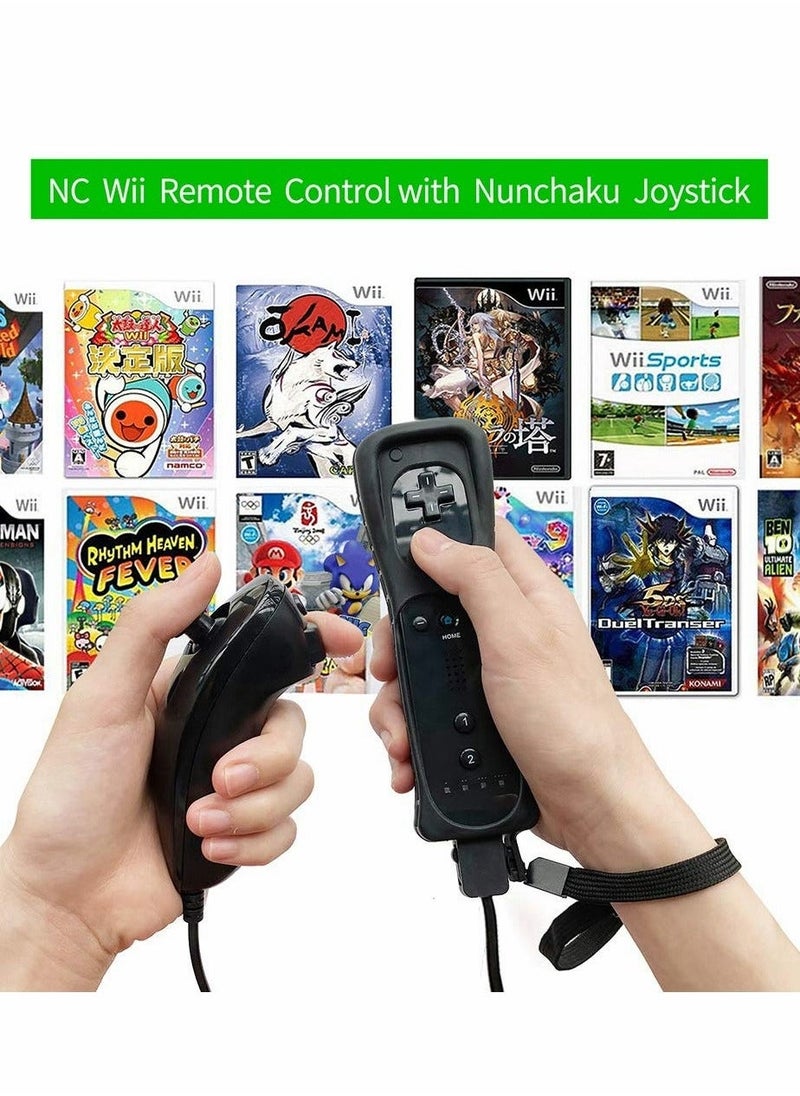 Generic - Controllers for Wii and Wii U, NC Remote Controller with and Nunchaku Controller Replacement, Including Wii Remote Controller and Wii Nunchucks, with Silicone Case and Wrist Strap - Image 1