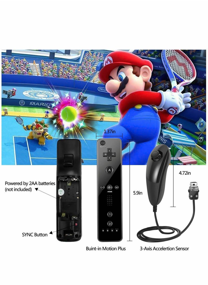 Generic - Controllers for Wii and Wii U, NC Remote Controller with and Nunchaku Controller Replacement, Including Wii Remote Controller and Wii Nunchucks, with Silicone Case and Wrist Strap - Image 1