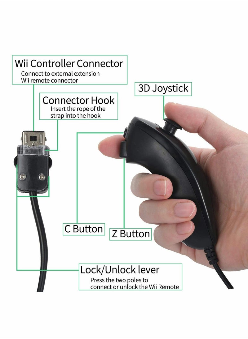 Generic - Controllers for Wii and Wii U, NC Remote Controller with and Nunchaku Controller Replacement, Including Wii Remote Controller and Wii Nunchucks, with Silicone Case and Wrist Strap - Image 1
