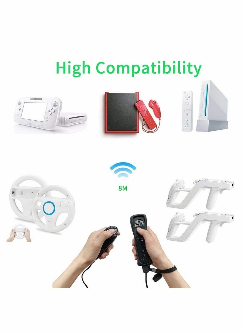 Generic - Controllers for Wii and Wii U, NC Remote Controller with and Nunchaku Controller Replacement, Including Wii Remote Controller and Wii Nunchucks, with Silicone Case and Wrist Strap - Image 1