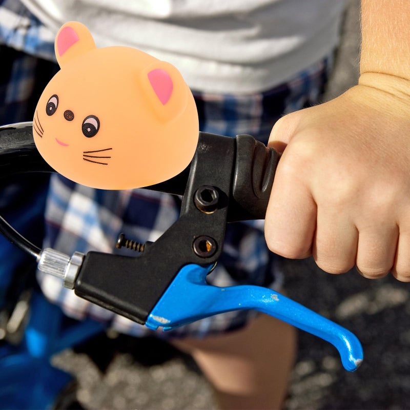 Pink Bicycle Safety Set Cartoon Squeeze Horn and Helmet Light for Mountain Road Bike - Image 5