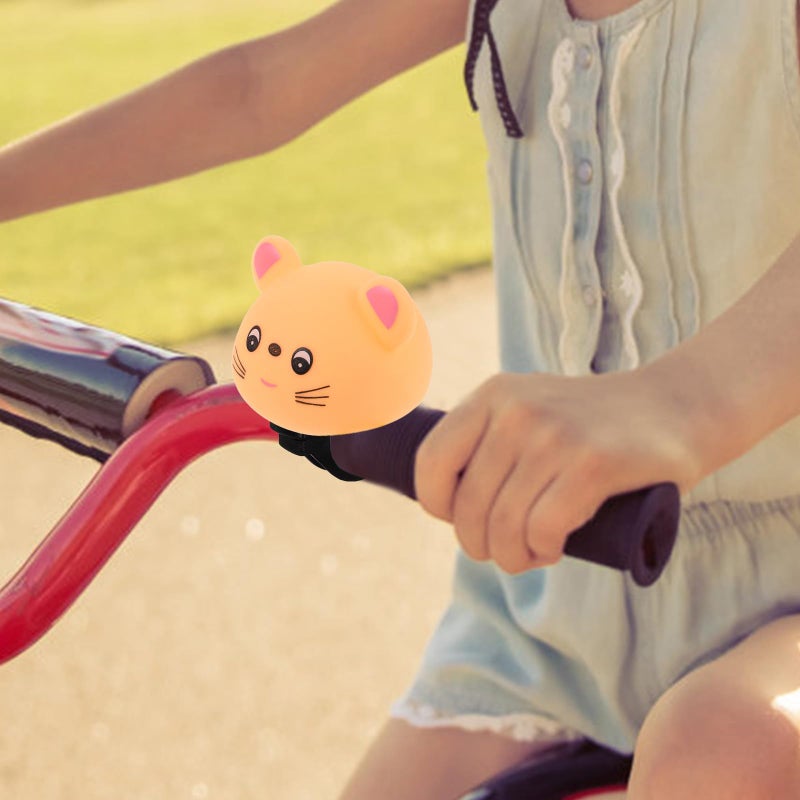 Pink Bicycle Safety Set Cartoon Squeeze Horn and Helmet Light for Mountain Road Bike - Image 4