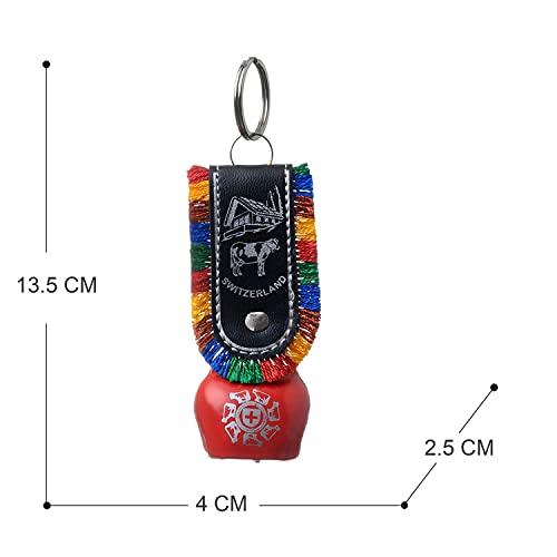 Tej Gifts Swiss Cow Bell – Metal Vastu Bell, DDLJ Style Hanging Bell Key Chain, Car & Door Hanging, Religious Wall Décor & Good Luck Gift (Size 3 = 4 cm x 2.5 cm x 13 cm) - Image 2