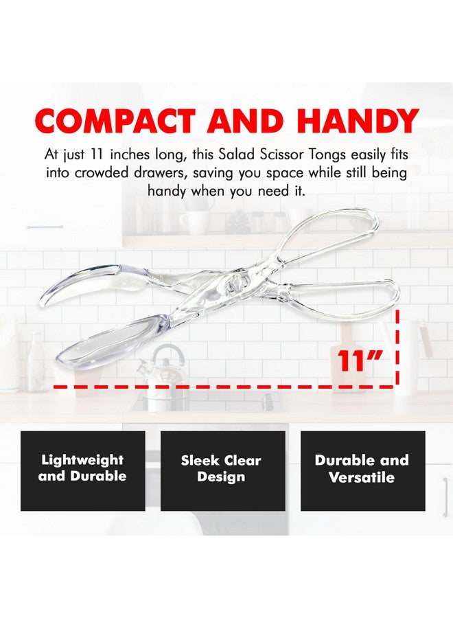 Chef Craft Chef Craft Premium Salad Scissor Tongs, 11.25 inch, Clear - Image 3