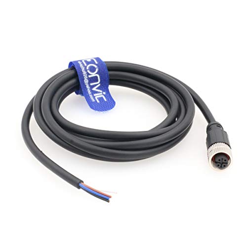 Eonvic Industrial M12 Female 4 Pin Connector Molded PVC Aviation Sensor Cable - Image 1
