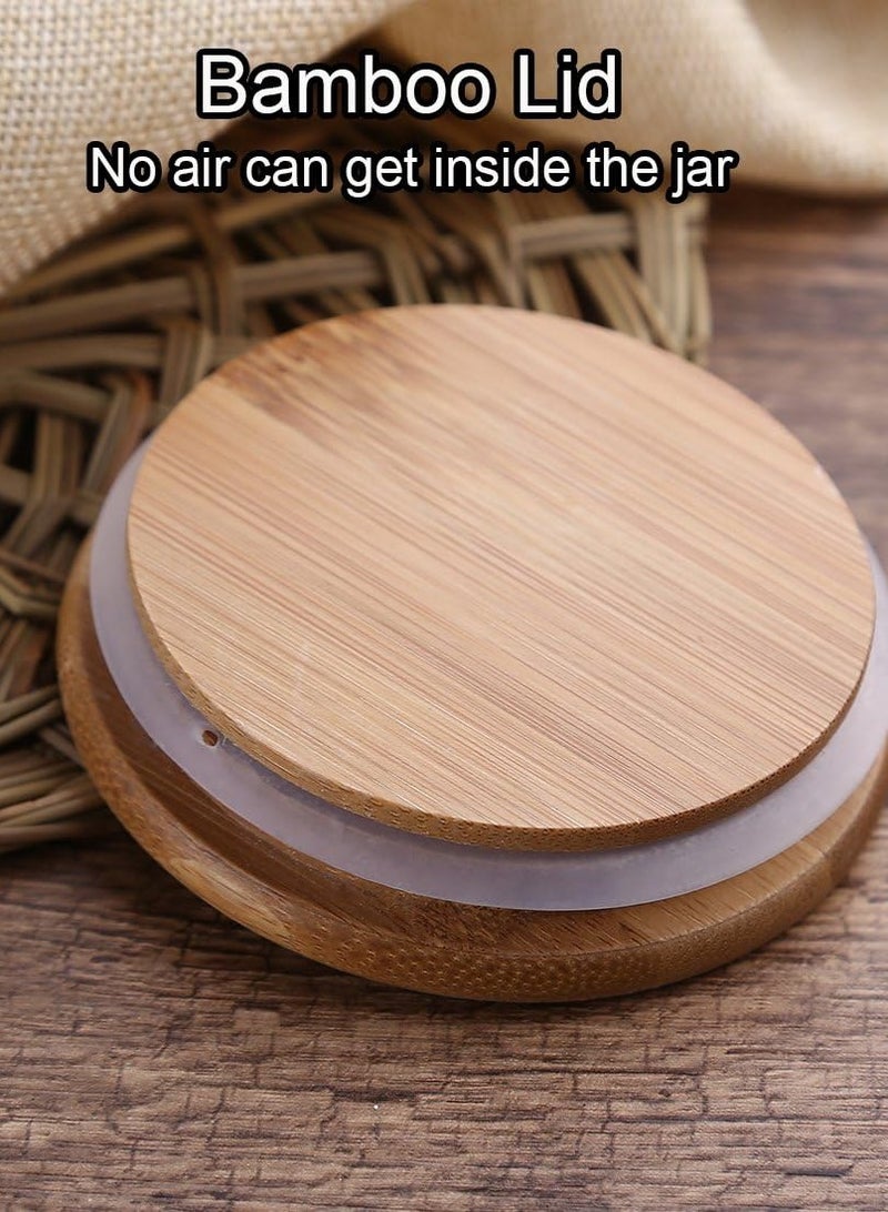 ايسيباي برطمانات تخزين زجاجية من 6 قطع بأغطية محكمة الغلق من الخيزران، برطمانات تخزين الطعام، برطمانات البسكويت، برطمانات تخزين المطبخ الزجاجية، 3 برطمانات كبيرة 1300 مل، 3 برطمانات صغيرة 600 مل - Image 5