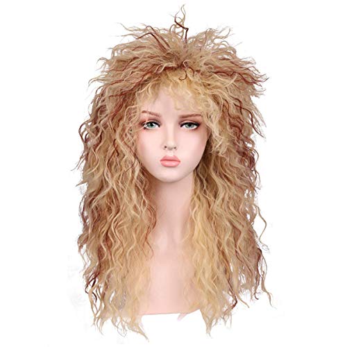 FantaLook Women Long Curly 80s Blonde with Reddish Brown Cosplay Wig - Image 1