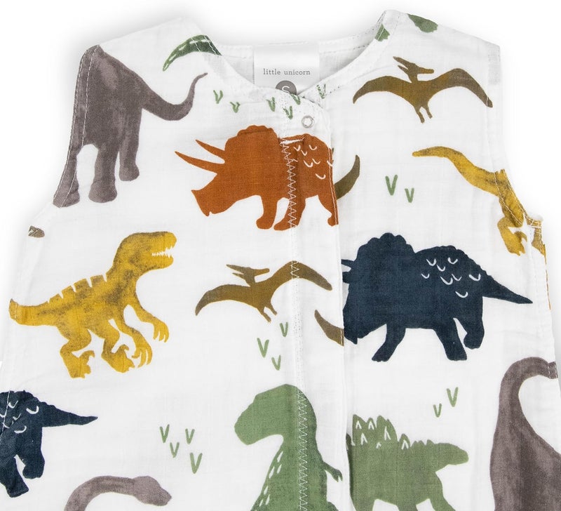 Little Unicorn Cotton Muslin Sleep Bag - Dino Friends - Image 3