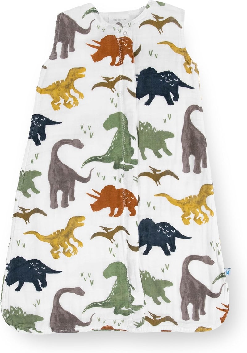 Little Unicorn Cotton Muslin Sleep Bag - Dino Friends - Image 1