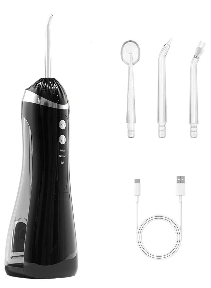 DIGI CORE Water Dental Flosser Portable Oral Irrigator, 200ML Cordless Rechargeable Teeth Cleaner With 3 Cleaning Modes & 4 Replaceable Nozzles, Waterproof Design, Easy Installation, High-Pressure Jet for Effective Teeth & Gum Cleaning Black - Image 5