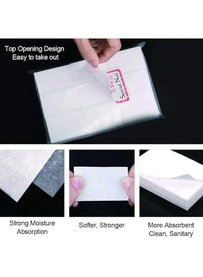 1000 Pcs Lint Free Nail Wipe Cotton Pads, Gel Nail Polish Remover Set, Nail Polish Remover Cotton Pads, Disposable Nail Wipes, Pure Natural Cotton Fiber, Suitable for Home or Salon - Image 4