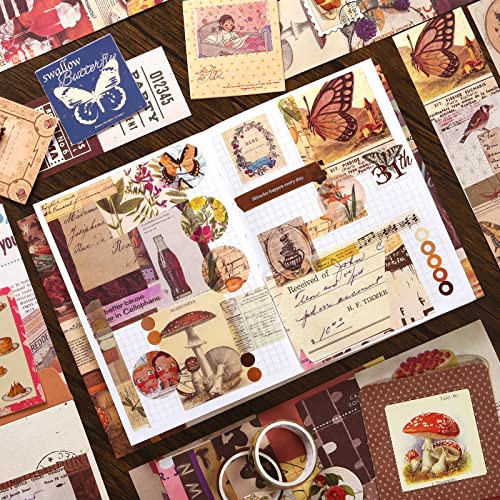 OFFIGIFT Scrapbooking Supplies Kit, 351pcs Bullet Junk Journal Kit with Journaling Supplies, Vintage Aesthetic Scrapbook Paper A6 Grid Notebook, Scrapbook Kit, Craft DIY Gift for Adult Teen Girl Kid Women - Image 2