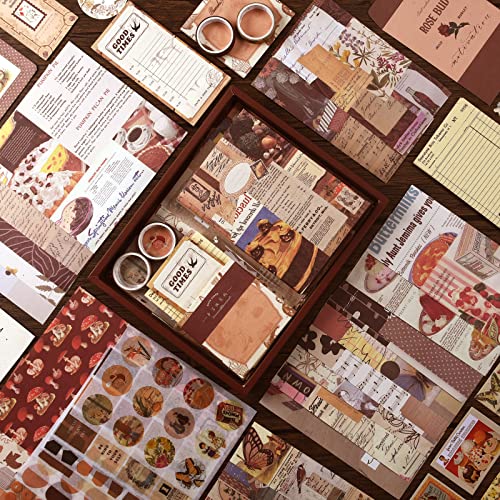 OFFIGIFT Scrapbooking Supplies Kit, 351pcs Bullet Junk Journal Kit with Journaling Supplies, Vintage Aesthetic Scrapbook Paper A6 Grid Notebook, Scrapbook Kit, Craft DIY Gift for Adult Teen Girl Kid Women - Image 3
