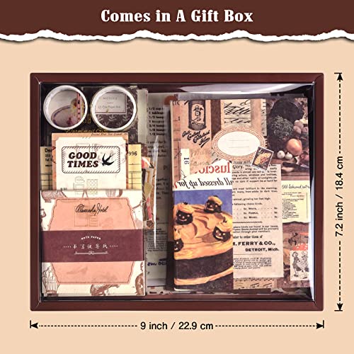 OFFIGIFT Scrapbooking Supplies Kit, 351pcs Bullet Junk Journal Kit with Journaling Supplies, Vintage Aesthetic Scrapbook Paper A6 Grid Notebook, Scrapbook Kit, Craft DIY Gift for Adult Teen Girl Kid Women - Image 5