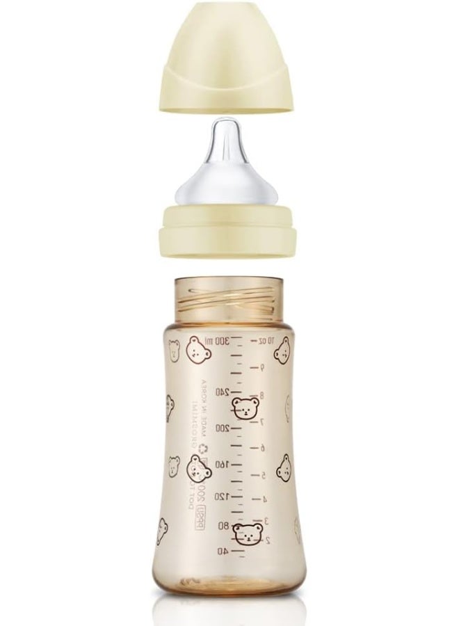 Grosmimi PPSU Baby Bottle, BPA Free (10oz Bear_Pure Gold) - Image 2