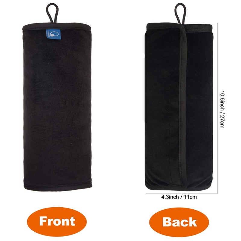 COOLBEBE Seat Belt Pillow for Kids, Extra Soft Toddler Travel Pillow for Car Seat, Universal Carseat Strap Cushion Pads for Childs Baby People Adults, Black - Image 3