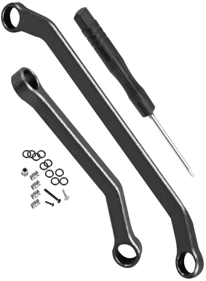 ARRCat Aluminum Steering Links Upgrades Part for 1/30 SCX30 Chev rolet K10/Jeep Wrangler JLU 4X4/F0rd Bronco 4X4 RC Crawler,AXI-2260T1/AXI-2261T2/AXI-2048T1,Steering Tie Rod & Drag Link,Black - Image 1