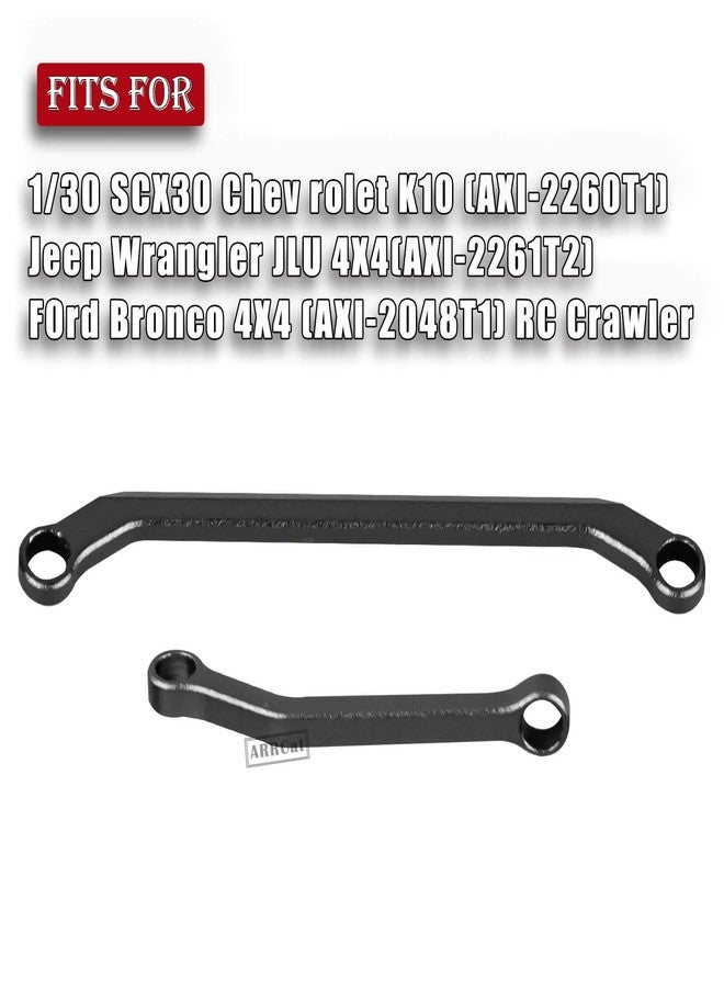ARRCat Aluminum Steering Links Upgrades Part for 1/30 SCX30 Chev rolet K10/Jeep Wrangler JLU 4X4/F0rd Bronco 4X4 RC Crawler,AXI-2260T1/AXI-2261T2/AXI-2048T1,Steering Tie Rod & Drag Link,Black - Image 3