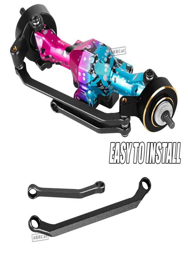 ARRCat Aluminum Steering Links Upgrades Part for 1/30 SCX30 Chev rolet K10/Jeep Wrangler JLU 4X4/F0rd Bronco 4X4 RC Crawler,AXI-2260T1/AXI-2261T2/AXI-2048T1,Steering Tie Rod & Drag Link,Black - Image 5