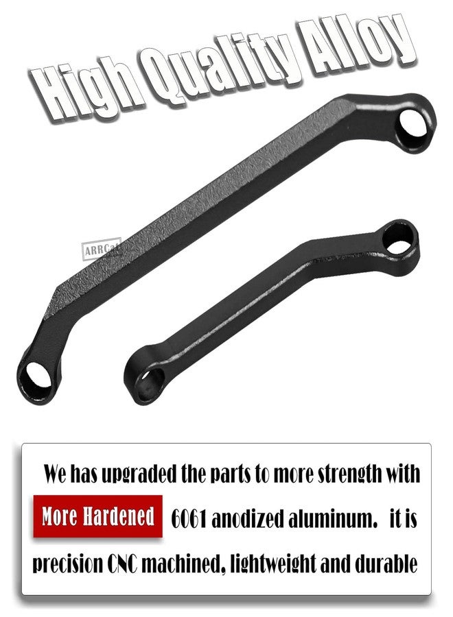 ARRCat Aluminum Steering Links Upgrades Part for 1/30 SCX30 Chev rolet K10/Jeep Wrangler JLU 4X4/F0rd Bronco 4X4 RC Crawler,AXI-2260T1/AXI-2261T2/AXI-2048T1,Steering Tie Rod & Drag Link,Black - Image 4
