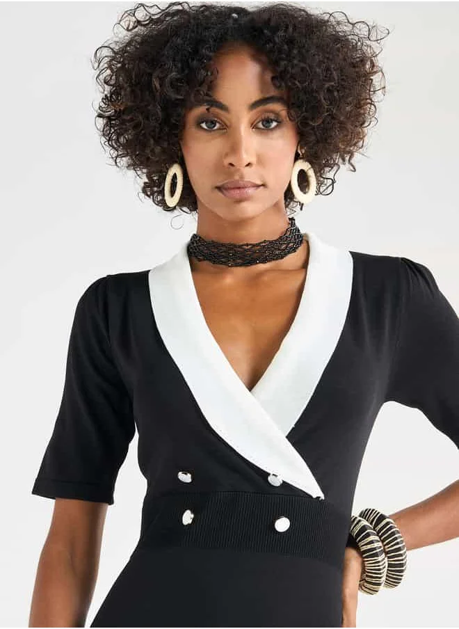 Splash FAV Tuxedo Knit Dress