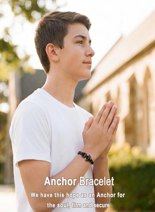 Shonyin Confirmation Gifts for Teenage Boys, Confirmation Baptism Easter Catholic Gifts Bracelet Ideas for Teen Boys Son Grandson Brother Godson Christian Religious - Image 2
