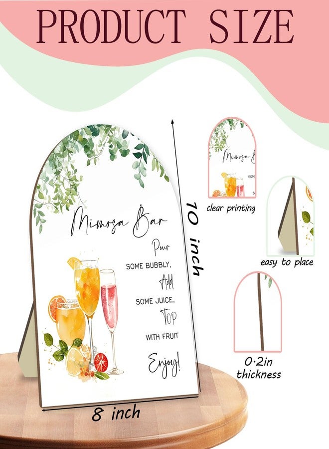 Hatzelou Boho Mimosa Bar Sign, Wooden Sign with Stand, Floal Decoration Baby Shower Sign, Baby Shower Welcome Sign, Baby Shower Supplies, Party Decor Supplies, white - Image 2