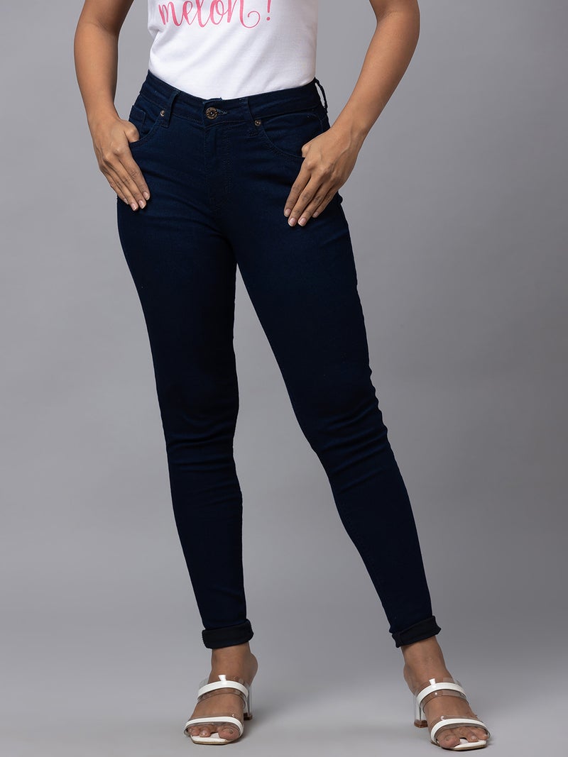 globus Globus Women Dark Blue Mid-Rise Stretchable Skinny Fit Jeans  - Image 1