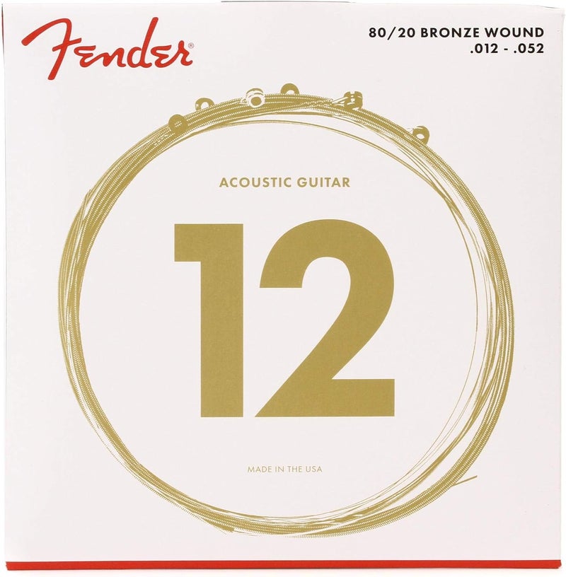 Fender 70L 80/20 Bronze Wound Acoustic Guitar Strings, Gauge .012 - .052